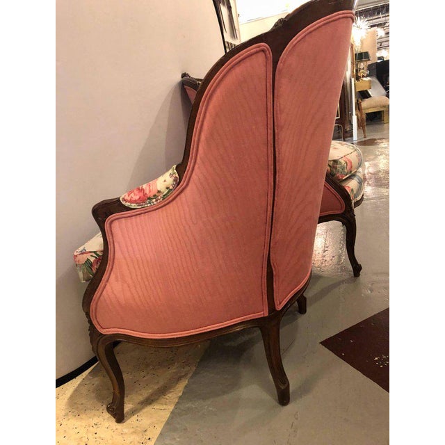 Floral Upholstery Bergère Chairs A Pair Chairish