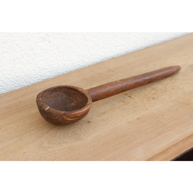 Primitive Folk Art Wooden Scoop For Sale - Image 4 of 7