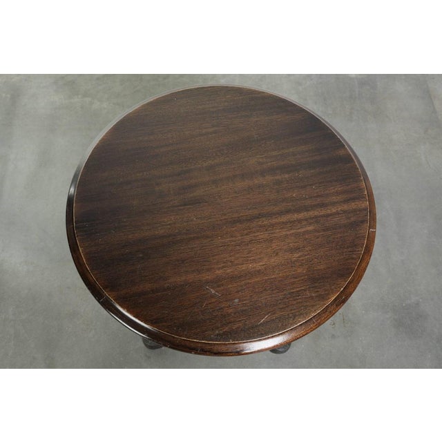 Antique English Side table with Cast Iron Base and Round Wooden Tabletop For Sale - Image 5 of 12