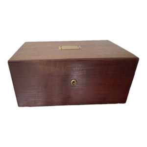 Vintage Mahogany Tin and Copper Lined Humidor/Cigar Box