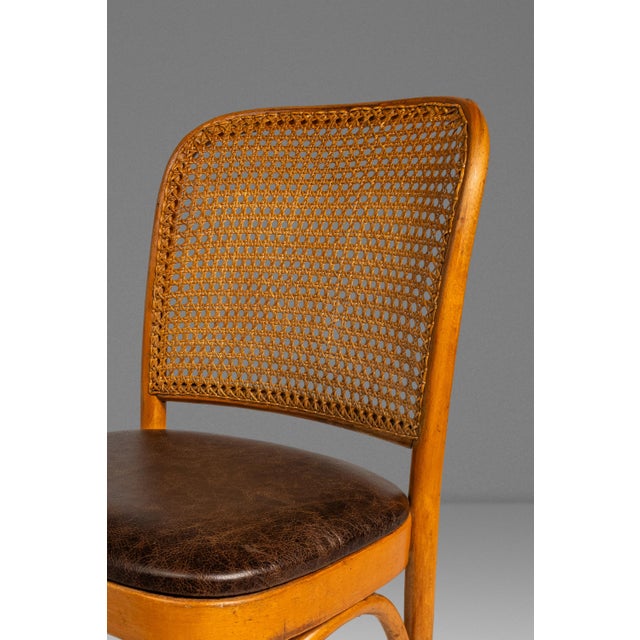 Single Patinaed Bentwood Prague Model 811 Side Dining Chair in Leather in the Manner of Josef Frank for Stendig, Usa, C. 1960s For Sale - Image 11 of 18