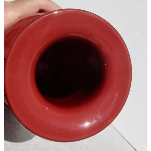 Late 20th Century Barovier & Toso Red Vase Late 80s For Sale - Image 5 of 6