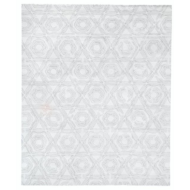 Exquisite Rugs Melbourne Hand Loom Wool & Cotton Silver - 10'x14' For Sale - Image 9 of 9