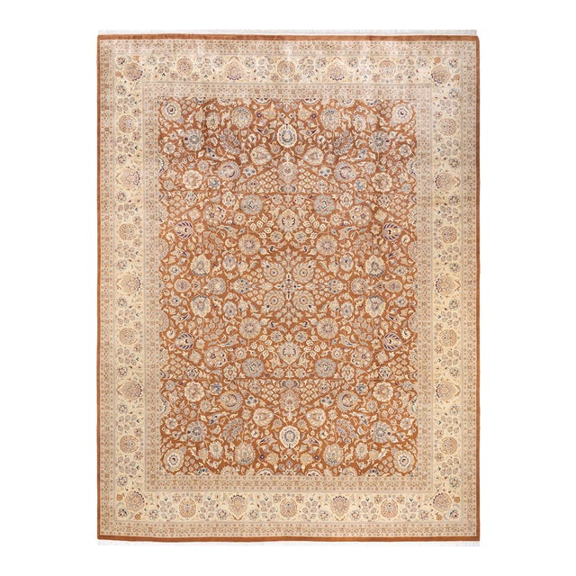 Mogul, One-of-a-Kind Hand-Knotted Area Rug - Yellow, 9' 1" x 12' 1" For Sale