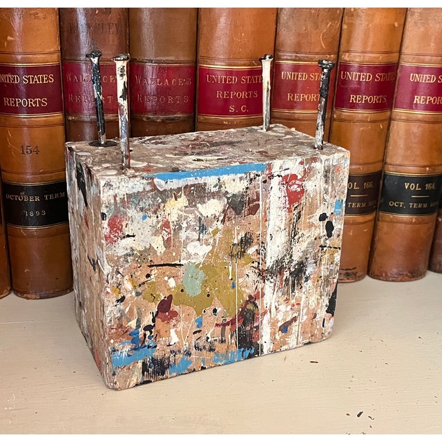 George S. Rennie III (American 1940 - 2022) Mid-Century Modern Mixed Media Construction Abstract Drip Painting Table Sculpture Circa 1965 For Sale - Image 10 of 17
