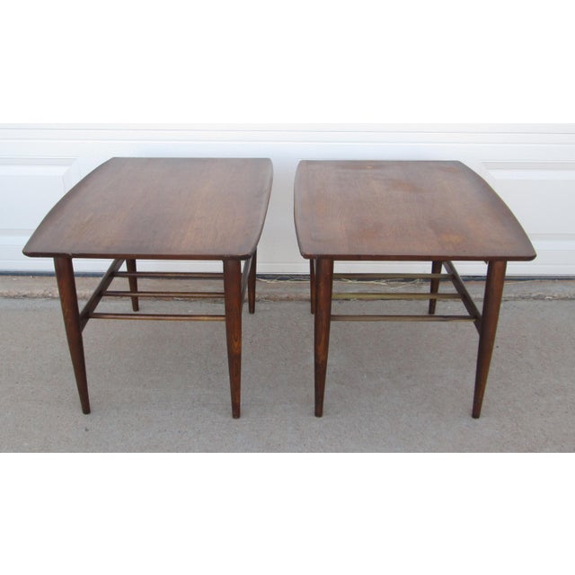 Brown Mid 20th Century 2 Bassett Furniture Artisan End Tables For Sale - Image 8 of 17