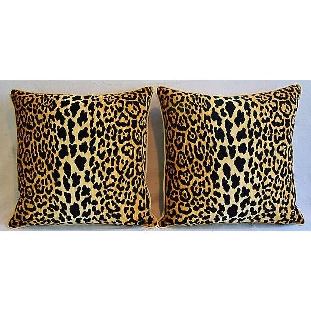 Hollywood Leopard Spot Safari Velvet Feather/Down Pillows 26" Square - Pair For Sale - Image 9 of 11
