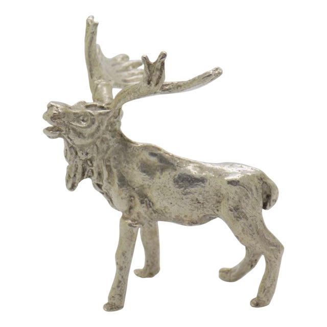 Vintage Italian Silver Elk Figurine, 1950s For Sale
