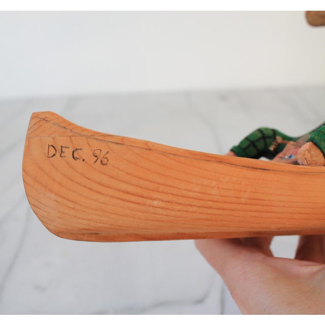 Vintage Hand-Carved Wooden Figurine For Sale - Image 13 of 14