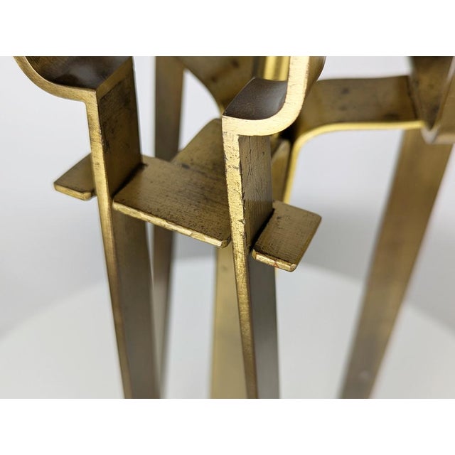 Italian Brushed Brass Fireplace Tools, 1970s For Sale - Image 11 of 15