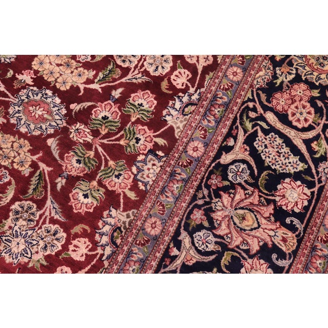 1990s Intricate Elegant Pak-Persian Red/Blue Wool Rug - 9'2'' X 12'3'' For Sale - Image 5 of 9