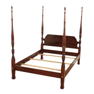 Ethan Allen Georgian Court Solid Cherry Four Poster Rice Bed - Made in 1992 For Sale