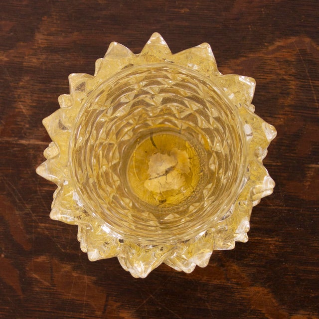 Italian Murano Glass Vase with Gold Leaf For Sale - Image 10 of 12