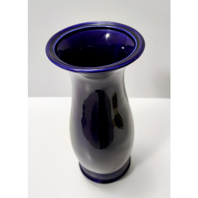 Blue Lacquered Ceramic Vase by Guido Andlovitz for Lavenia, 1970s For Sale - Image 6 of 11