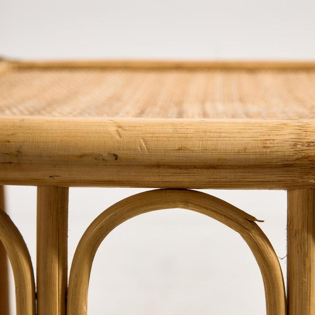 1970s Bamboo and Rattan Nesting Tables, 1970s, Set of 3 For Sale - Image 5 of 11