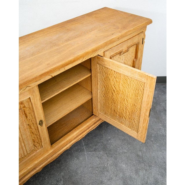 Mid Century Danish Modern Cabinet Credenza 3 Drawer Henning Kjernulf White Oak, Attributed For Sale - Image 9 of 12