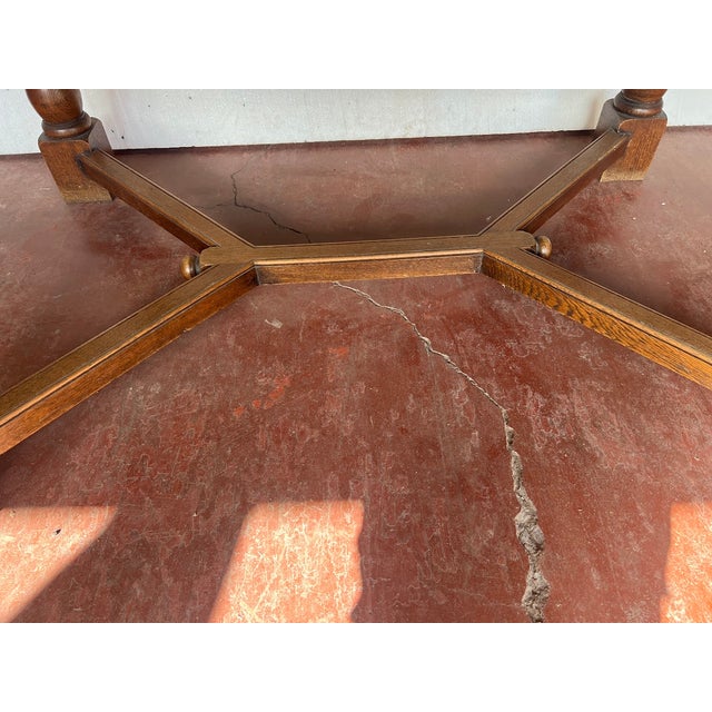 Brown Renaissance-Style Table in Oak, 1930s For Sale - Image 8 of 12