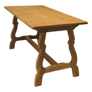 Spanish Blonde Oak Coffee Table, 1930 For Sale