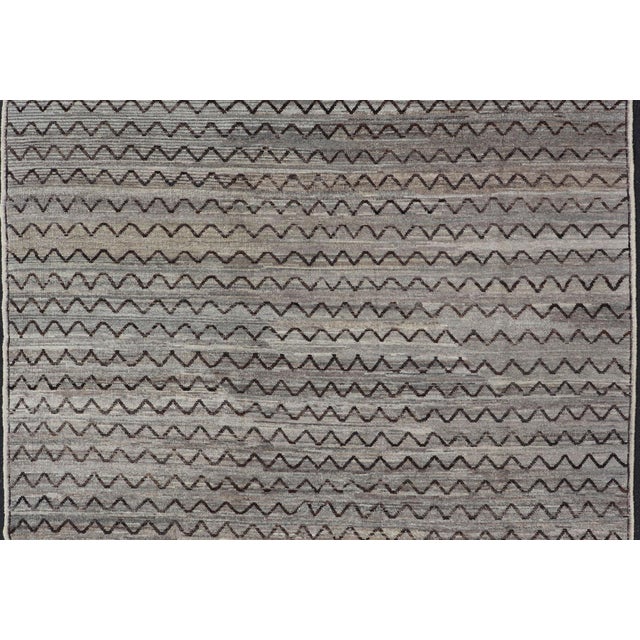 Neutral Tone Tribal Design Rug by Keivan Woven Arts, 6'7" X 8'3" For Sale - Image 4 of 14