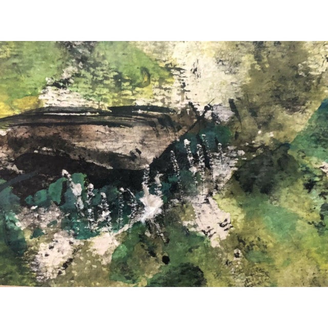 1960s Vintage Landscape Painting, Evergreens, Framed For Sale In New York - Image 6 of 11