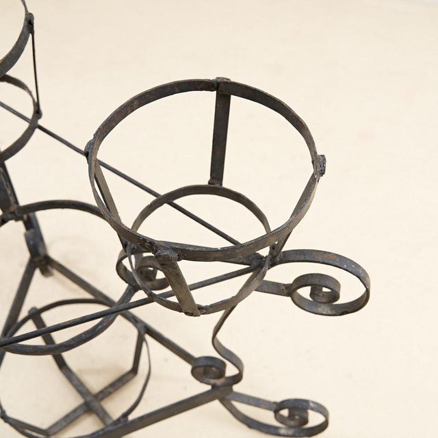 Vintage Wrought Iron Vase Holder For Sale - Image 4 of 5