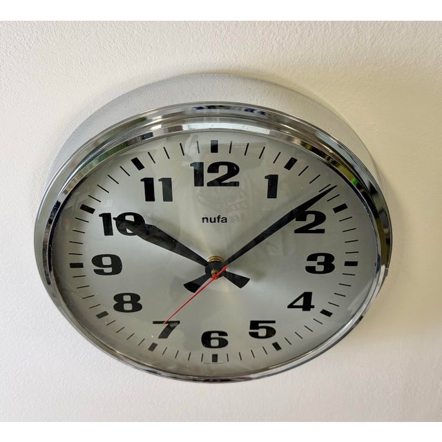 Vintage Electric Wall Clock from Nufa, 1960s For Sale - Image 4 of 18