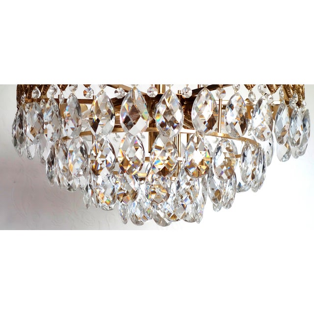 Metal Vienna Brass-Lead Crystal Seven Light Chandelier from Bakalowits, 1960s For Sale - Image 7 of 12