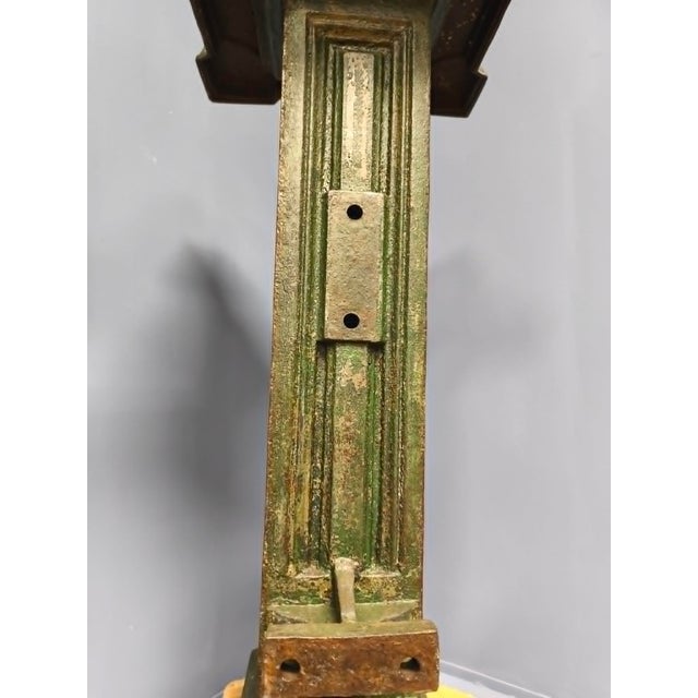 Forest Green Large Cast Iron Pedestal with Cast Iron Machine Leg, 1890s, Set of 2 For Sale - Image 8 of 18