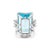 Vintage Ladies 18k White Gold 41.38ct Aquamarine Six Diamond Cocktail Ring Size 5 For Sale In Houston - Image 6 of 7