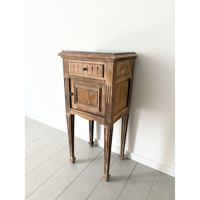 Neoclassical Side Table with Cabinet and Marble Top, France, 1940s For Sale - Image 6 of 8