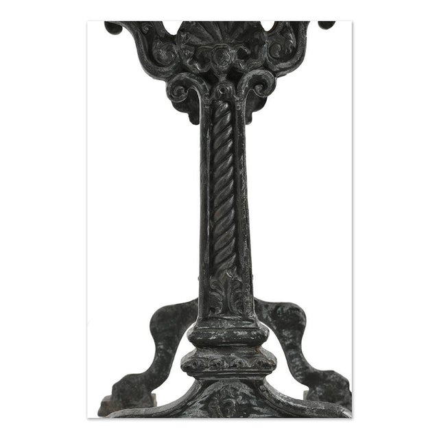 Wood Cast Iron and Patinated Wood Bistro Table For Sale - Image 7 of 9