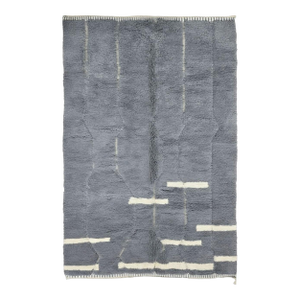 Gray Moroccan Rug Handmade Rug - 8.9 X 5.9 Ft