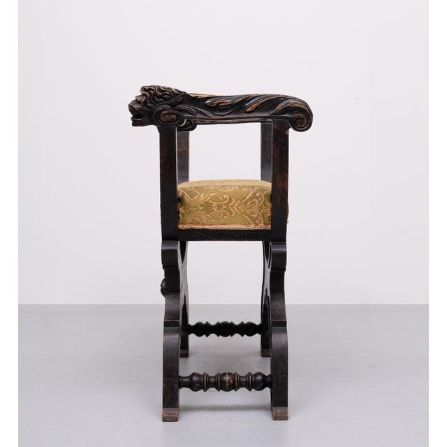 Antique Hand Carved Lions Stool, Holland, 1880 For Sale - Image 6 of 9