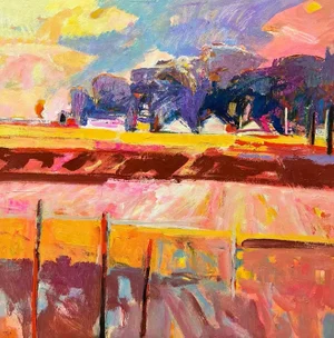 Jean Krille, Landscape 149, Oil on Masonite, 1989-1990