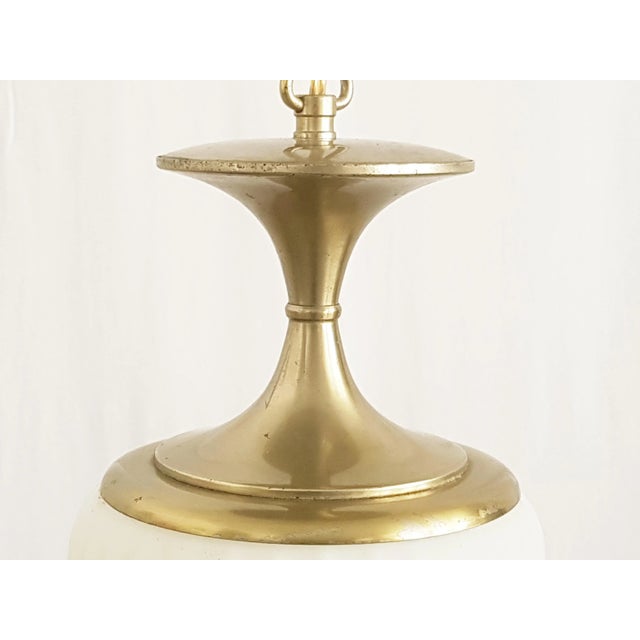 1960s Italian Opaline Glass & Nickel-Plated Metal Pendant Lamp by Reggiani, 1960s For Sale - Image 5 of 11