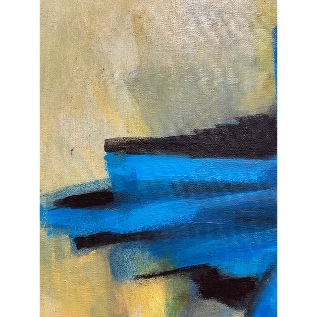Textile Vintage R. Cohen Abstract Oil Painting 34 X 20 For Sale - Image 7 of 10
