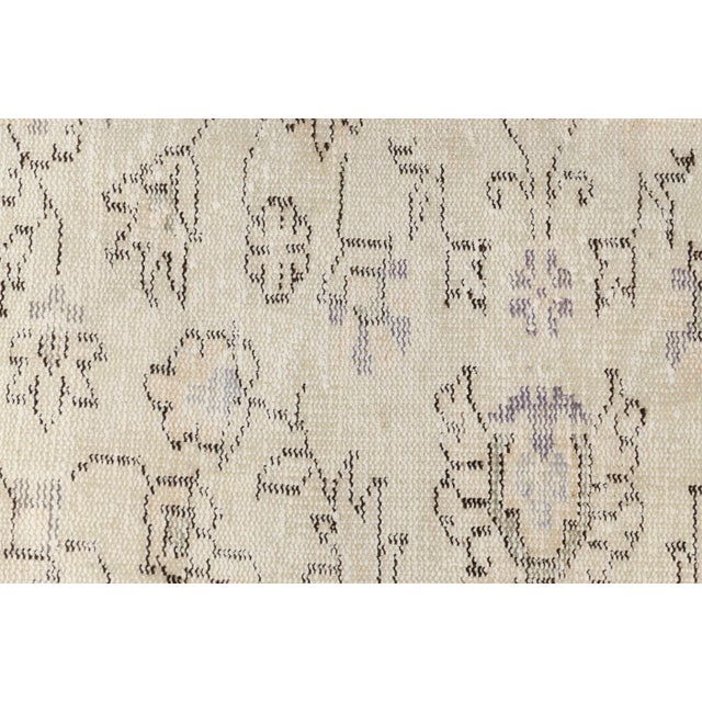 Authentic Vintage Turkish Carpet, Pale Neutral Organic Rug For Sale - Image 4 of 10
