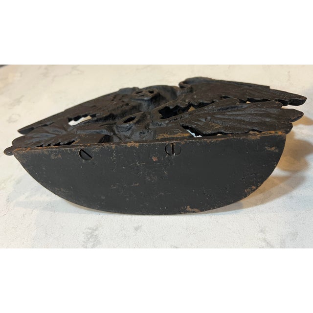 Antique Federal-Style Spread Eagle Cast Iron Doorstop; 2 Available For Sale - Image 11 of 12