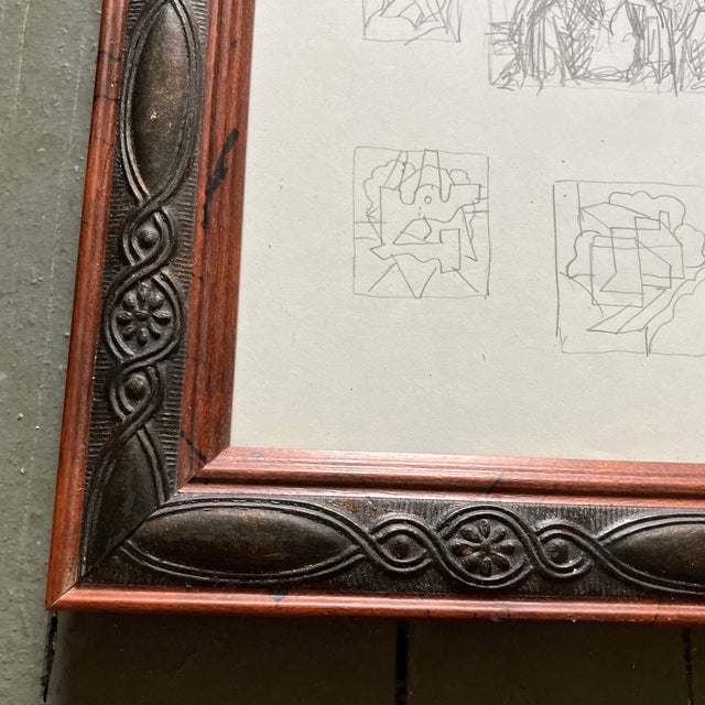 Abstract 1970’s Original Abstract Pencil Drawing For Sale - Image 3 of 4