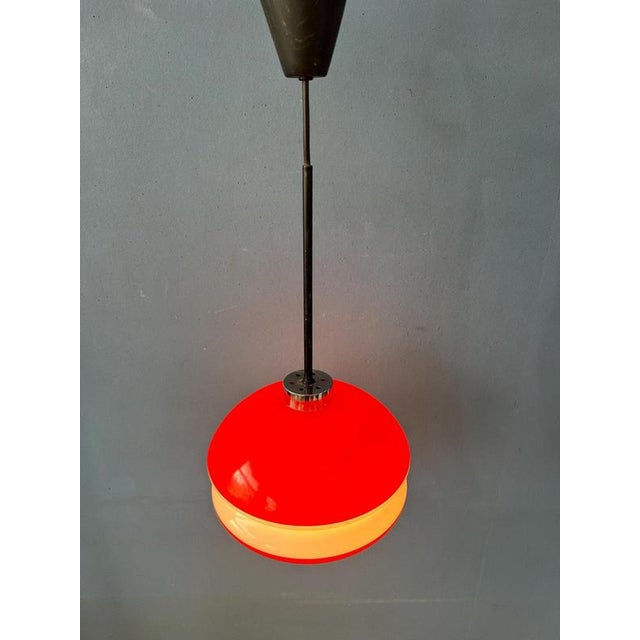 Vintage Orange Glass Pendant Lamp from Peill & Putzler For Sale - Image 3 of 11