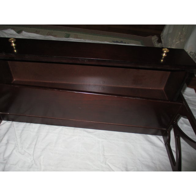 Brown Vintage Bombay Mahogany Regency Wall Shelf With Drawer and Lattice Sides For Sale - Image 8 of 10