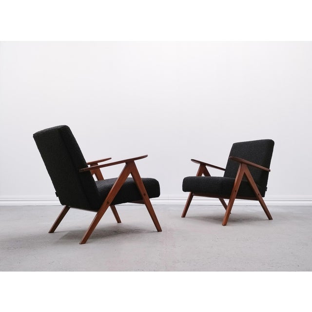 Mid-Century Modern Easy Chair in Black Boucle, 1960s For Sale - Image 14 of 14