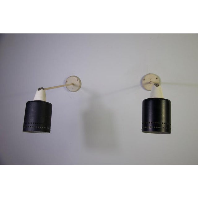 Mid-Century Modern Adjustable Metal Wall Lamps, Germany, 1950s, Set of 2 For Sale - Image 3 of 16