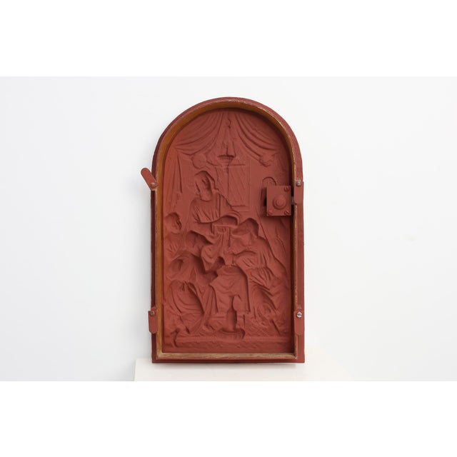 Neo‑Gothic Tabernacle Door with Gilded Bronze Last Supper Plaque, France, 1880 For Sale - Image 11 of 13