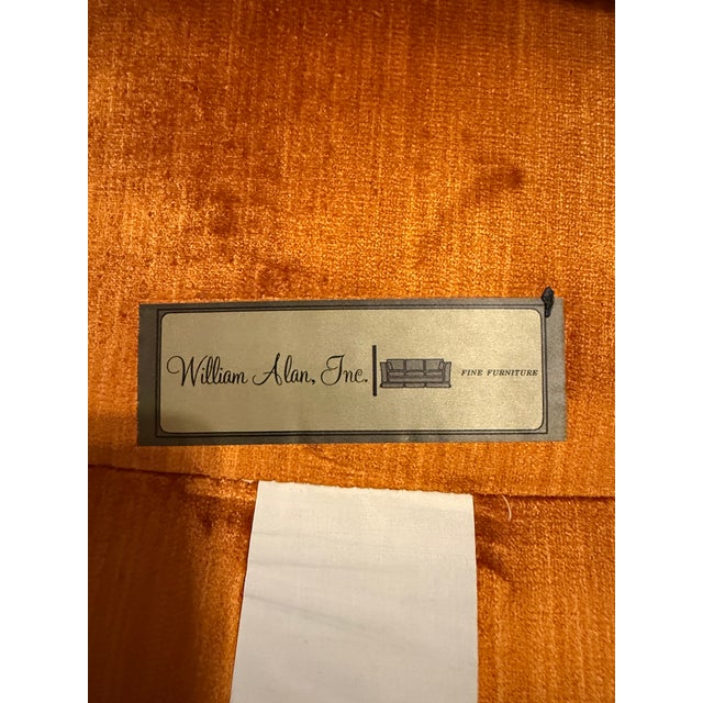 1970s Mid-Century Orange Velvet Chair by William Alan For Sale In Greensboro - Image 6 of 7