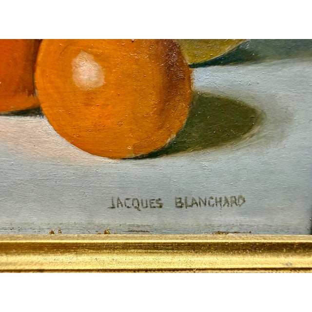 Mid 20th Century Jacques Blanchard Original Still Life Oil Painting Framed Fruit Signed Canvas For Sale In New York - Image 6 of 7