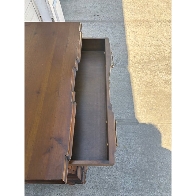 Vintage Spanish Revival Bachelor Chest | Chest of Drawers | Burl Wood Style Dresser For Sale - Image 9 of 12
