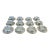 Herand Rothschild Bird Complete Set of 12 Flat Cup & Saucer Set Porcelain Ro / 724 Made in Hungary - Set of 24 For Sale