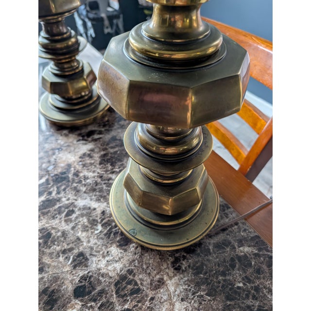 Art Deco Mid 20th Century Stiffel Torchiere Table Lamps - a Pair For Sale - Image 3 of 4