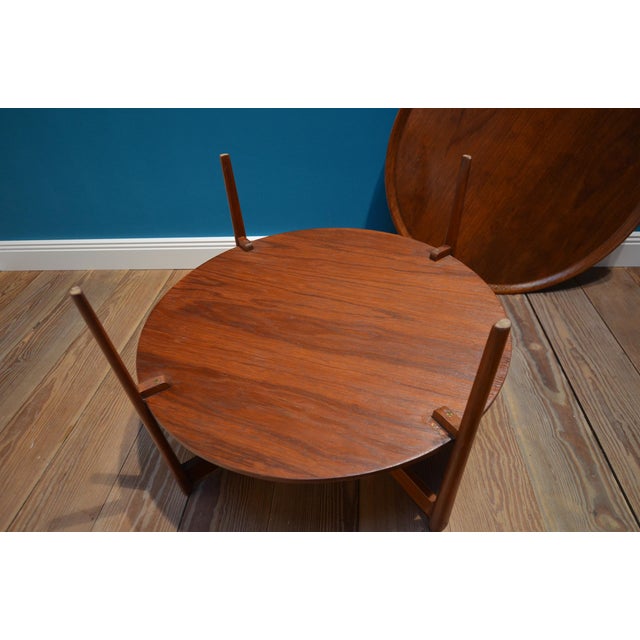 Wood Teak Tray Side Table, Sweden, 1960s For Sale - Image 7 of 10